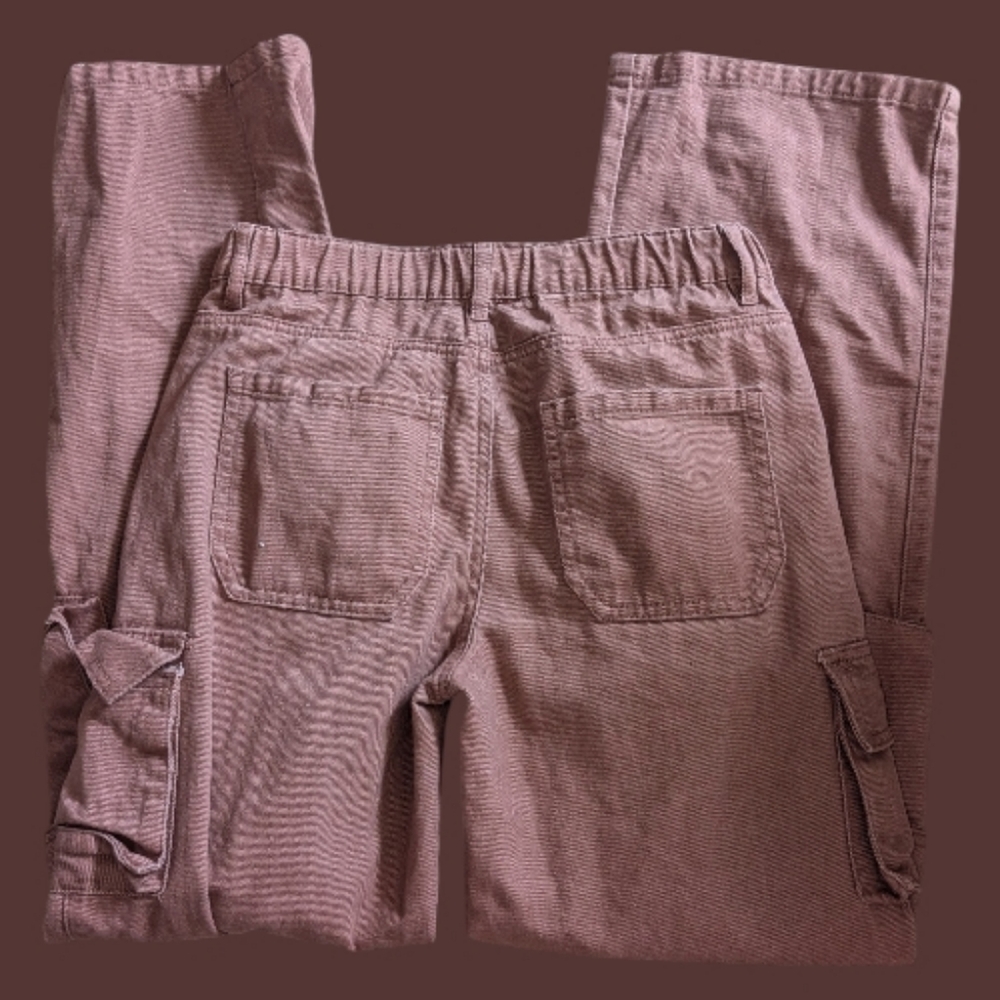 VGUC Juniors Size Small Harper & Ivy Cargo Pocket Pants Taupe 100% Cotton - Picture 6 of 7